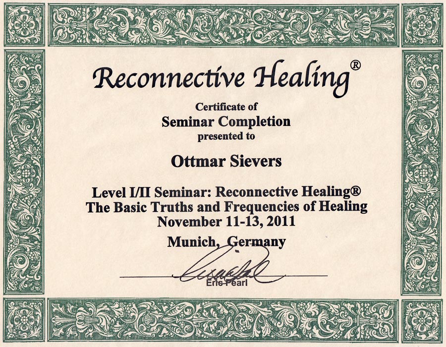 Zertifikat: Reconnection Healing